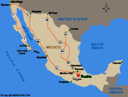 Puebla Map and Driving Directions